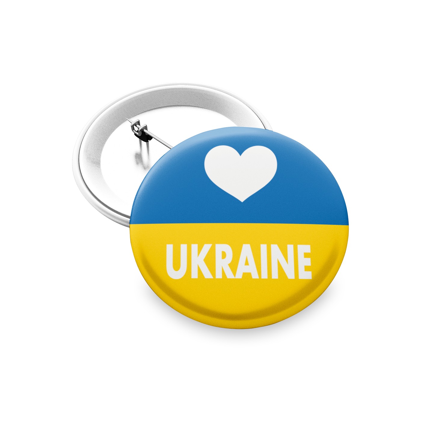 Porte-clés Rond Drapeau Ukraine Imprimé - Cocarde Tissu Fabriqué En France